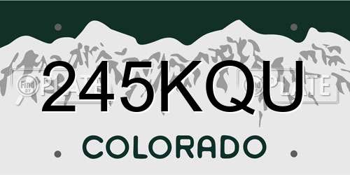 245KQU Colorado License Plate