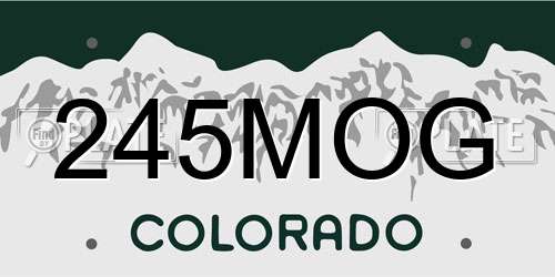 245MOG Colorado License Plate
