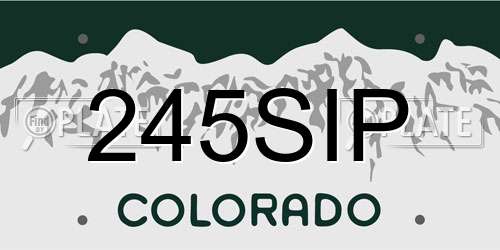245SIP Colorado License Plate