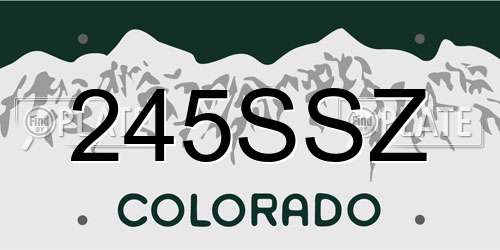 245SSZ Colorado License Plate