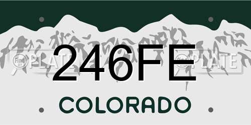 246FE Colorado License Plate
