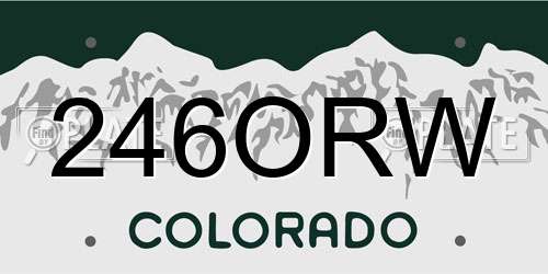246ORW Colorado License Plate