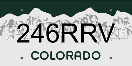 246RRV Colorado License Plate