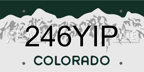 246YIP Colorado License Plate