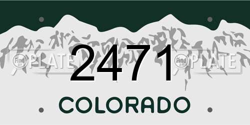 2471 Colorado License Plate