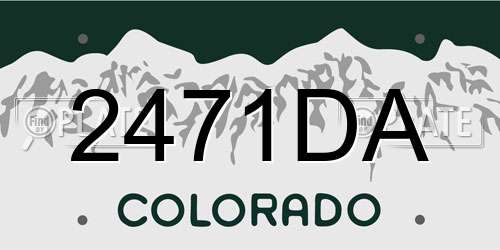 2471DA Colorado License Plate