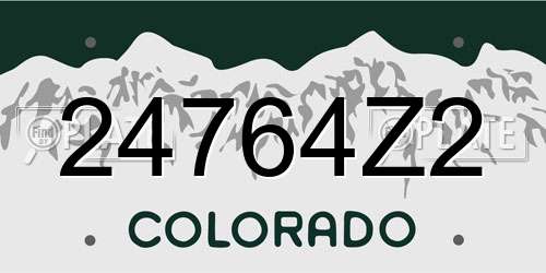 24764Z2 Colorado License Plate