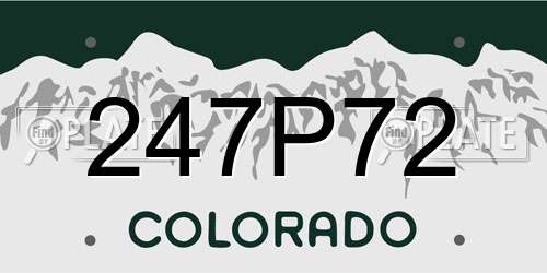 247P72 Colorado License Plate
