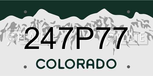 247P77 Colorado License Plate