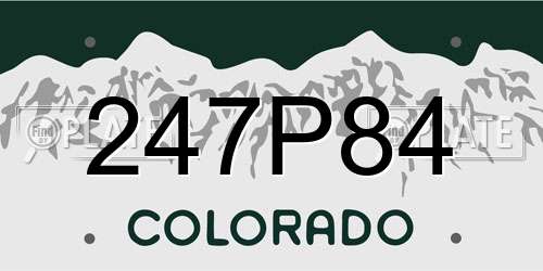 247P84 Colorado License Plate