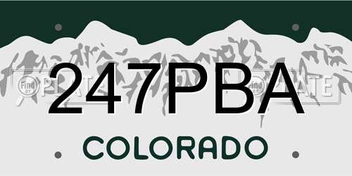 247PBA Colorado License Plate