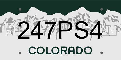 247PS4 Colorado License Plate