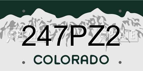 247PZ2 Colorado License Plate