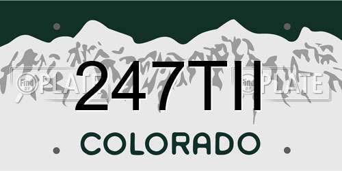 247TII Colorado License Plate
