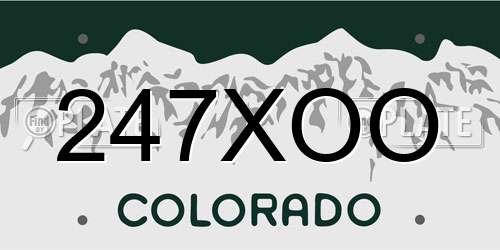247XOO Colorado License Plate