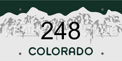 248 Colorado License Plate