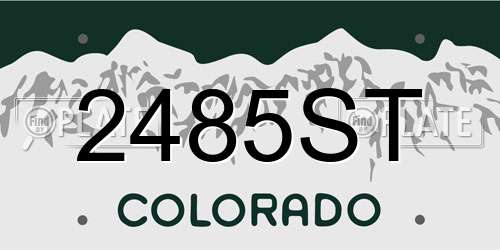 2485ST Colorado License Plate