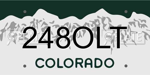 248OLT Colorado License Plate