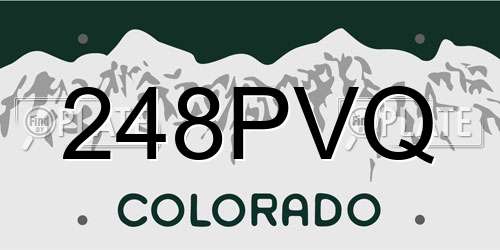 248PVQ Colorado License Plate