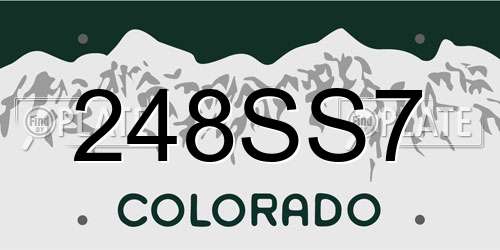 248SS7 Colorado License Plate