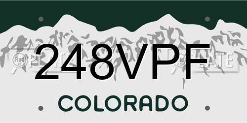 248VPF Colorado License Plate