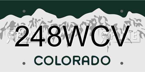248WCV Colorado License Plate