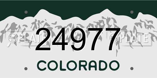 24977 Colorado License Plate