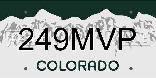 249MVP Colorado License Plate