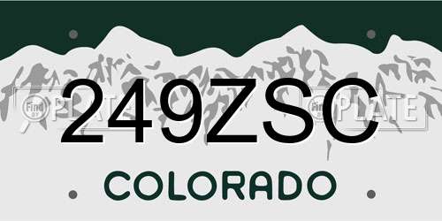 249ZSC Colorado License Plate
