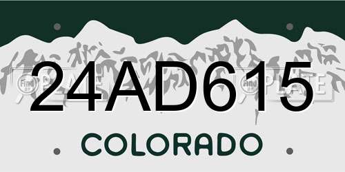 24AD615 Colorado License Plate