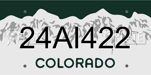 24AI422 Colorado License Plate