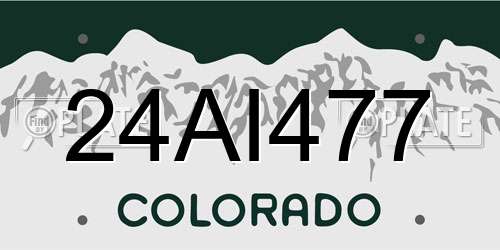 24AI477 Colorado License Plate