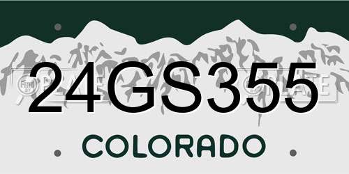 24GS355 Colorado License Plate