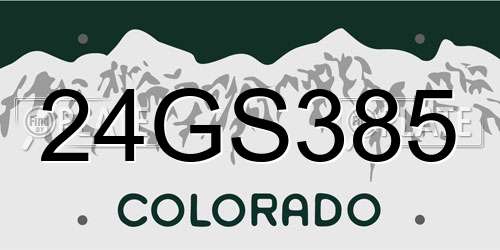 24GS385 Colorado License Plate