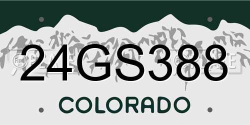 24GS388 Colorado License Plate