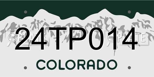 24TP014 Colorado License Plate