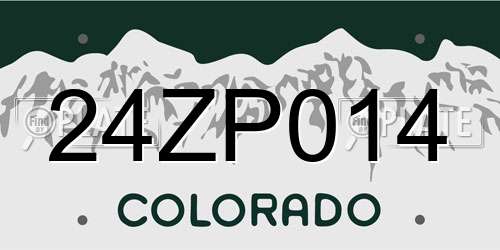 24ZP014 Colorado License Plate