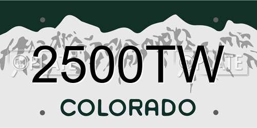 2500TW Colorado License Plate