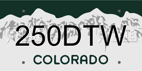 250DTW Colorado License Plate