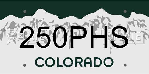 250PHS Colorado License Plate