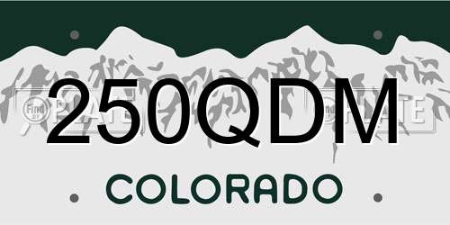 250QDM Colorado License Plate