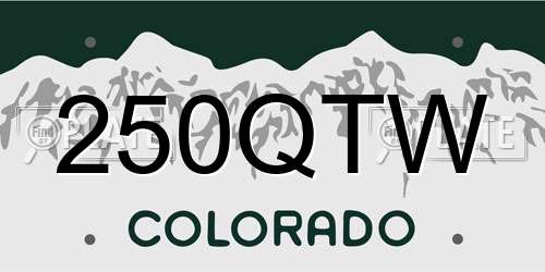 250QTW Colorado License Plate