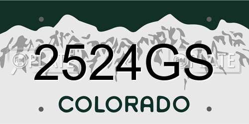 2524GS Colorado License Plate
