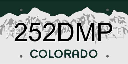252DMP Colorado License Plate
