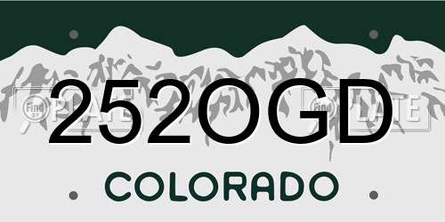 252OGD Colorado License Plate