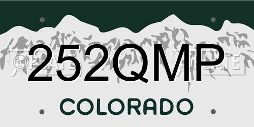 252QMP Colorado License Plate