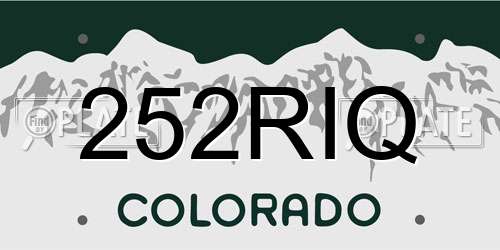 252RIQ Colorado License Plate