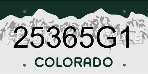 25365G1 Colorado License Plate