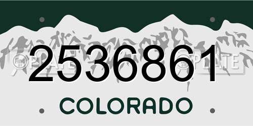 2536861 Colorado License Plate