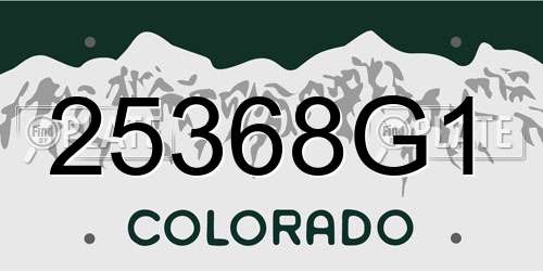 25368G1 Colorado License Plate